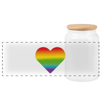 Equality - Panoramic Cookie Jar with Wooden Lid - white - Front
