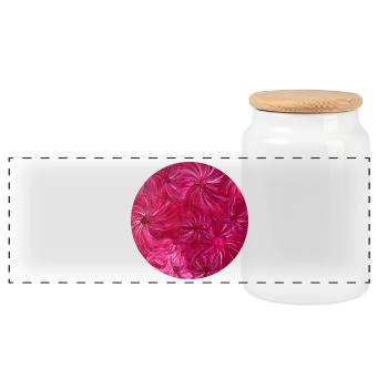 Un cercle en rose peint à la main par Martina Eßer - Boîte à biscuits avec couvercle en bois - blanc - Devant
