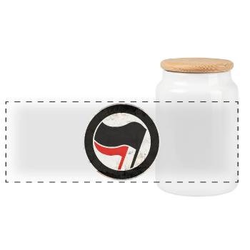 ANTIFA - Panoramic Cookie Jar with Wooden Lid - white - Front
