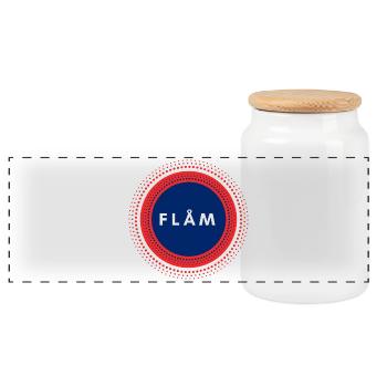 Flam Norvège - Boîte à biscuits avec couvercle en bois - blanc - Devant