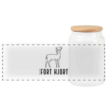 FORT HIRSCH MOTIV - EMAILLE TASSEN UND T-SHIRTS DUNKEL - Panorama Keksdose mit Holzdeckel - Weiß - Vorne
