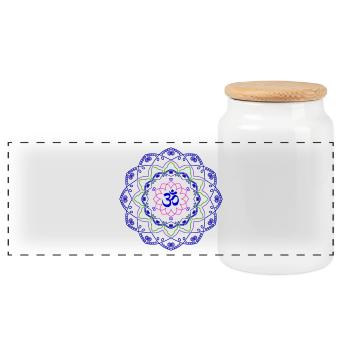 Mandala Universe Lebendig Zirkulär - Panorama Keksdose mit Holzdeckel - Weiß - Vorne