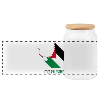 Colombe de la paix et drapeau de la Palestine Free - Boîte à biscuits avec couvercle en bois - blanc - Devant