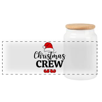 CHRISTMAS CREW - Panoramic Cookie Jar with Wooden Lid - white - Front