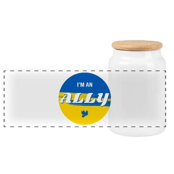 Ukraine ALLY - Panorama Keksdose mit Holzdeckel - Weiß - Vorne