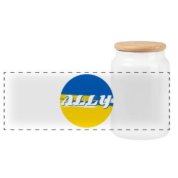 Ally Ukraine - Panorama Keksdose mit Holzdeckel - Weiß - Vorne