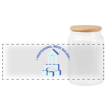 346900407-width-1200 - Panoramic Cookie Jar with Wooden Lid - white - Front