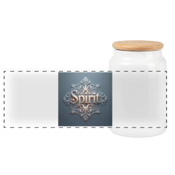 Spirit Ornament Barockdesign - Panorama Keksdose mit Holzdeckel - Weiß - Vorne