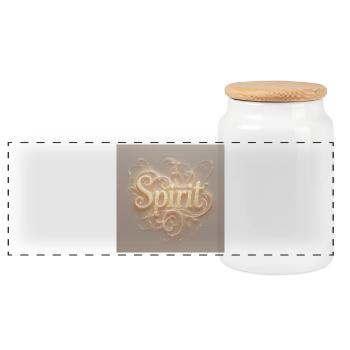 Spirit - Panoramic Cookie Jar with Wooden Lid - white - Front