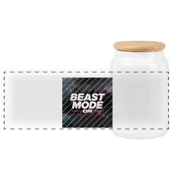 Beast Mod... Eins - Panorama Keksdose mit Holzdeckel - Weiß - Vorne