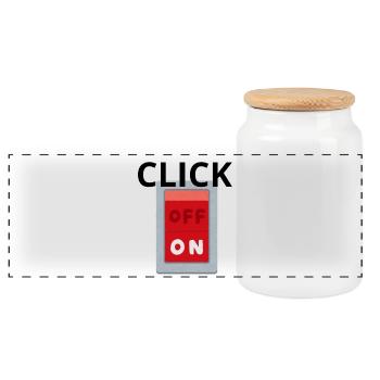 Retro OFF ON Switch Red - Click - Panoramic Cookie Jar with Wooden Lid - white - Front