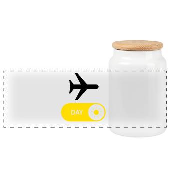 World TRAVEL - ON - Panoramic Cookie Jar with Wooden Lid - white - Front