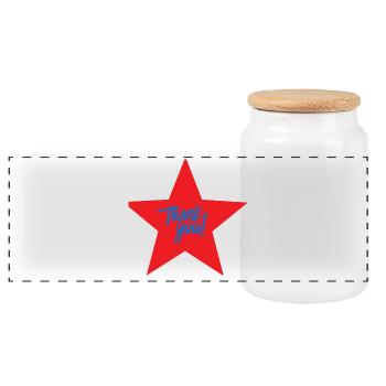 Étoile Rouge Merci Bleu - Boîte à biscuits avec couvercle en bois - blanc - Devant