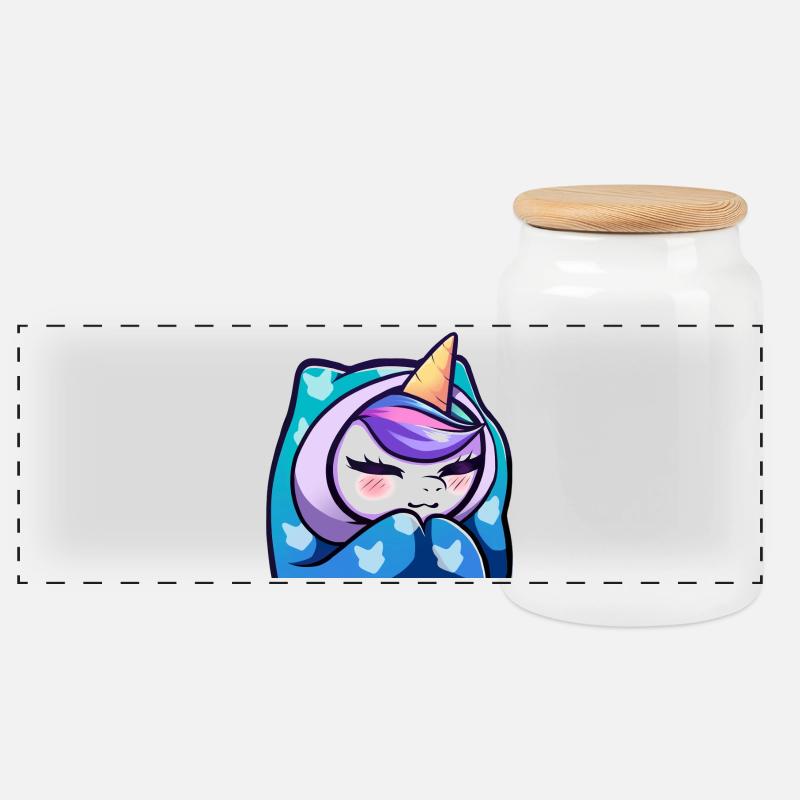 Lya Einhorn Cozy - Panorama Keksdose mit Holzdeckel - Weiß