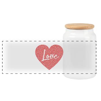 Herz der Liebe Herz Liebe Valentinstagsgeschenk - Panorama Keksdose mit Holzdeckel - Weiß - Vorne