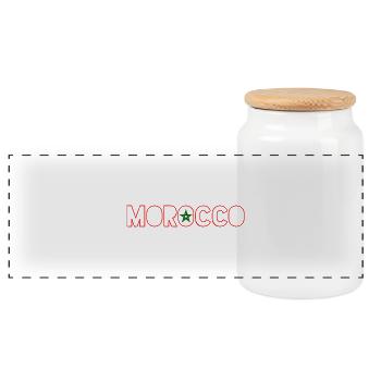 Maroc - Boîte à biscuits avec couvercle en bois - blanc - Devant