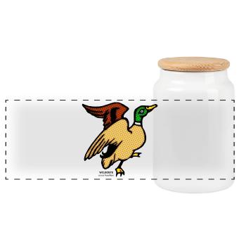 Canard sauvage Anas Boschas canard sauvage illustration - Boîte à biscuits avec couvercle en bois - blanc - Devant