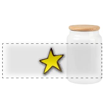 Stern modern | star - Panorama Keksdose mit Holzdeckel - Weiß - Vorne