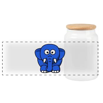 Elephant Elephant Cirque - Boîte à biscuits avec couvercle en bois - blanc - Devant