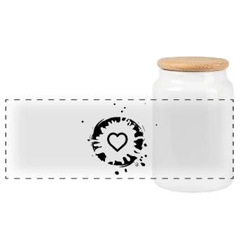 Heart and Mud - Panoramic Cookie Jar with Wooden Lid - white - Front
