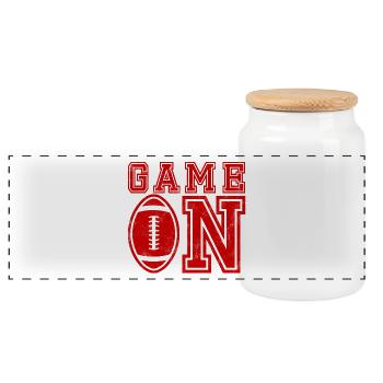 Super Bowl / Football: Game On - Panorama Keksdose mit Holzdeckel - Weiß - Vorne