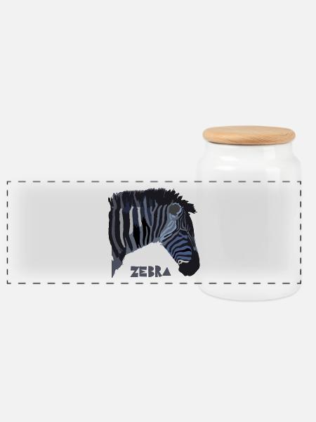Zebra - Panorama Keksdose mit Holzdeckel - Weiß