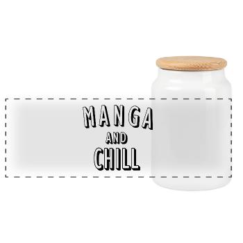 Manga and Chill - Panoramic Cookie Jar with Wooden Lid - white - Front