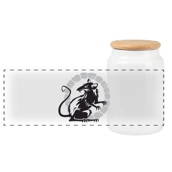 Sewer Rat - Panoramic Cookie Jar with Wooden Lid - white - Front