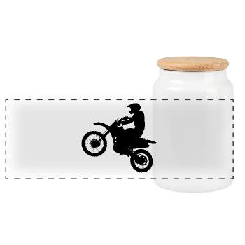 motocross motorcycles athlete sport motorrad5 - Panorama Keksdose mit Holzdeckel - Weiß - Vorne