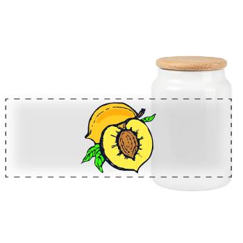 apricots aprikose veggie gemuese fruits8 - Panorama Keksdose mit Holzdeckel - Weiß - Vorne