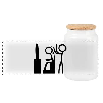 Tale Barber - Boîte à biscuits avec couvercle en bois - blanc - Devant