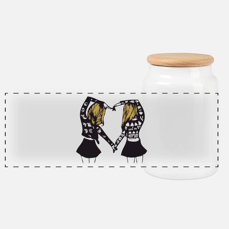 Queen - Queen - Partnerlook - BFF - BGF - Geschenk - Panorama Keksdose mit Holzdeckel - Weiß