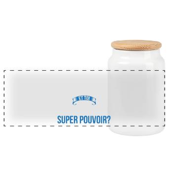 Gabriel super pouvoir homme - Boîte à biscuits avec couvercle en bois - blanc - Devant
