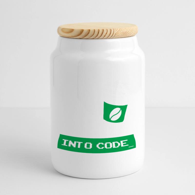 I turn coffee into code developer Boîte à biscuits avec couvercle en bois