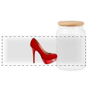 High heels - Panorama Keksdose mit Holzdeckel - Weiß - Vorne