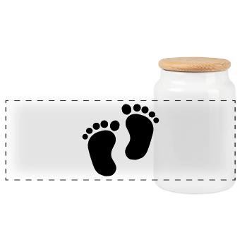 Bébé Füsse enfants anniversaire cadeau idée - Boîte à biscuits avec couvercle en bois - blanc - Devant