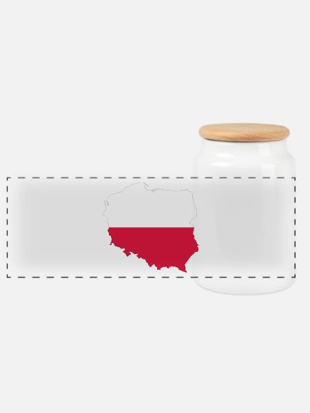 Polen Geschenk Land - Panorama Keksdose mit Holzdeckel - Weiß