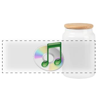 CD de musique - Boîte à biscuits avec couvercle en bois - blanc - Devant