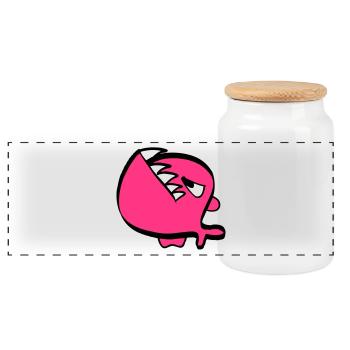 Piranha rouge - Boîte à biscuits avec couvercle en bois - blanc - Devant