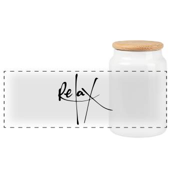 Relax - Panoramic Cookie Jar with Wooden Lid - white - Front