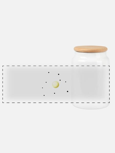 Atom Volleyball Molecule Sport DNA - Panoramic Cookie Jar with Wooden Lid - white