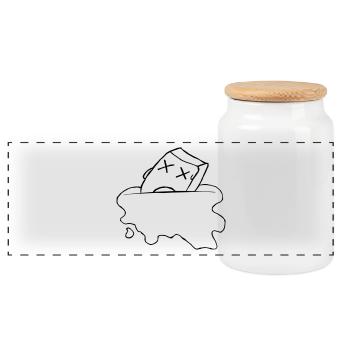 cubes de glace - Boîte à biscuits avec couvercle en bois - blanc - Devant