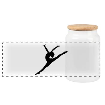 Dance - Panoramic Cookie Jar with Wooden Lid - white - Front