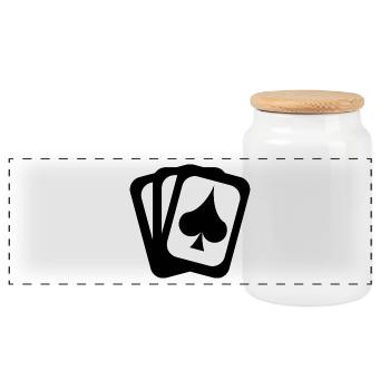 Ace Cards - Panoramic Cookie Jar with Wooden Lid - white - Front