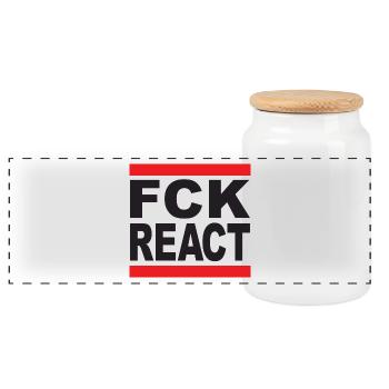 FCK REACT - Panorama Keksdose mit Holzdeckel - Weiß - Vorne