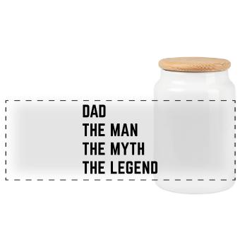 Dad - Panoramic Cookie Jar with Wooden Lid - white - Front
