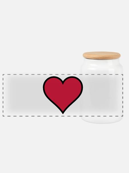 Heart - Panorama Keksdose mit Holzdeckel - Weiß