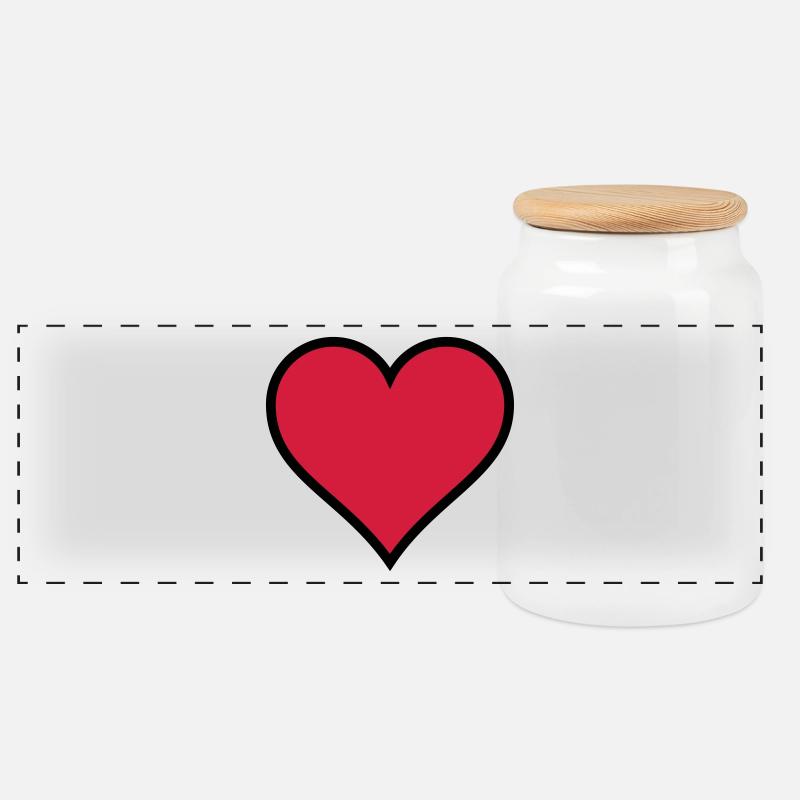 Heart - Panorama Keksdose mit Holzdeckel - Weiß