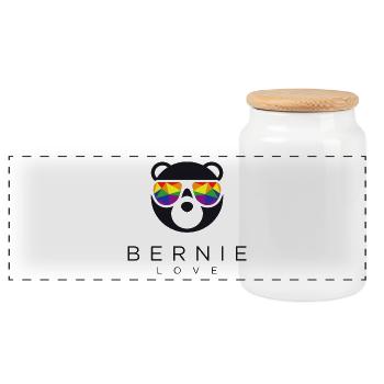 Bernie Love - Panorama Keksdose mit Holzdeckel - Weiß - Vorne