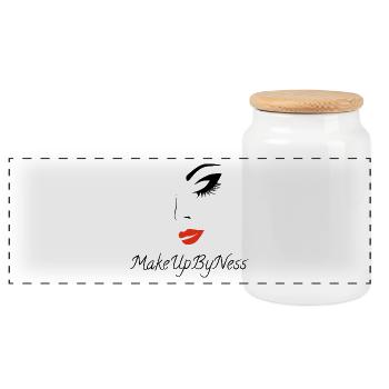 MakeUpByNess - Panorama Keksdose mit Holzdeckel - Weiß - Vorne